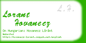 lorant hovanecz business card